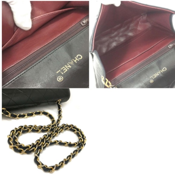 100% Auth CHANEL Vintage Quilted MatelasseLambskin - Picture 7 of 8